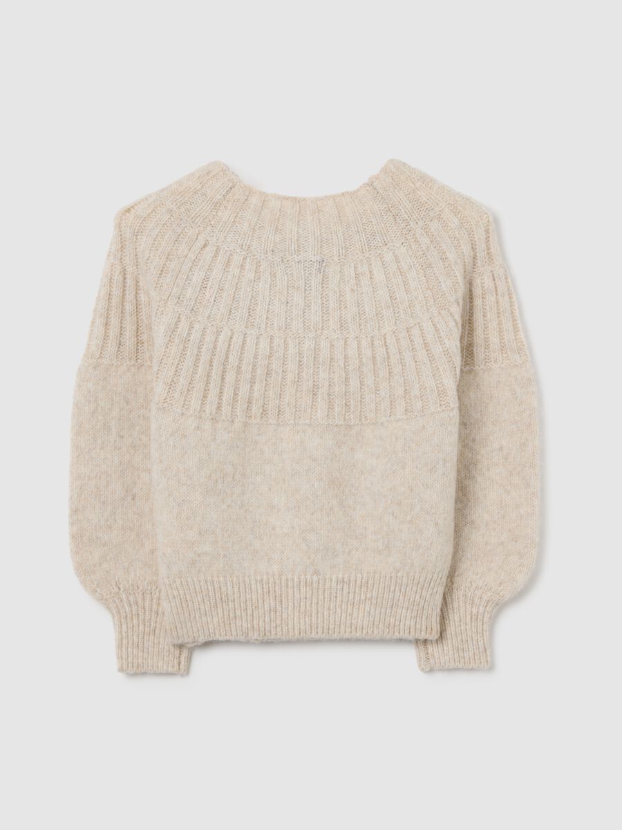Maglione da ragazza beige regular fit_1