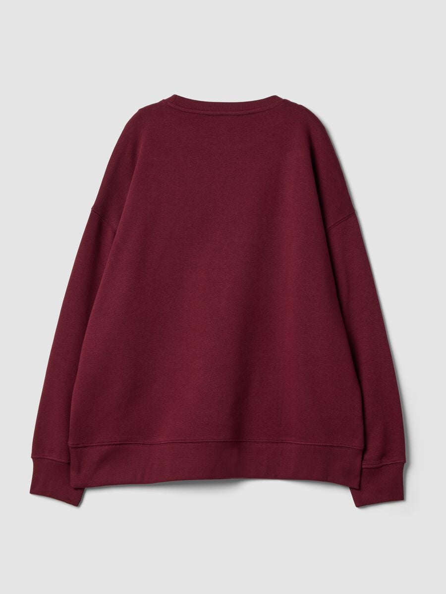 Red cotton-blend sweatshirt with Tokyo slogan_2