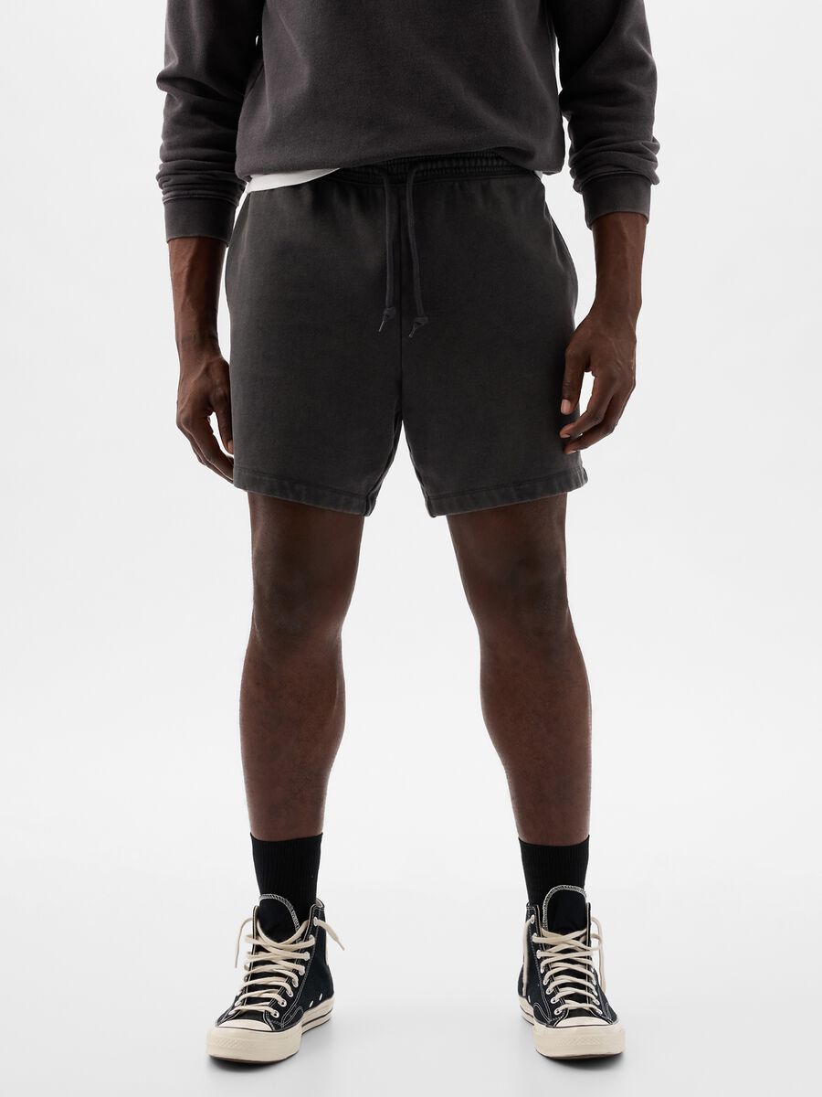 Bermuda joggers in fleece with drawstring_3