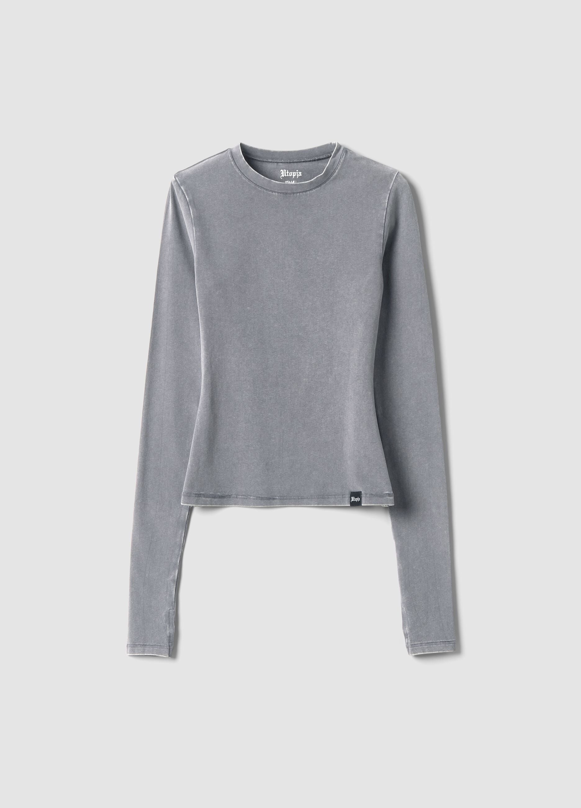 Perfect Long Sleeve Top Washed Grey