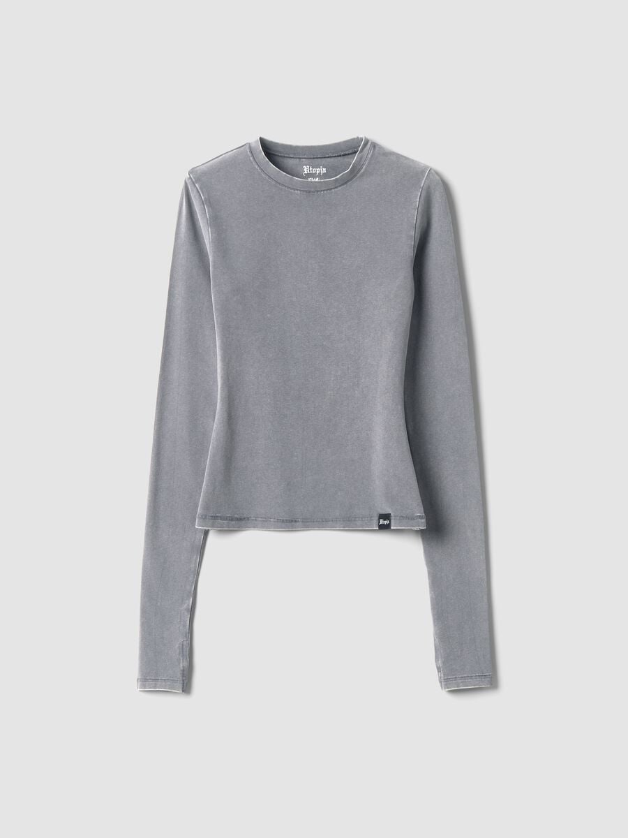 Perfect Long Sleeve Top Washed Grey_1