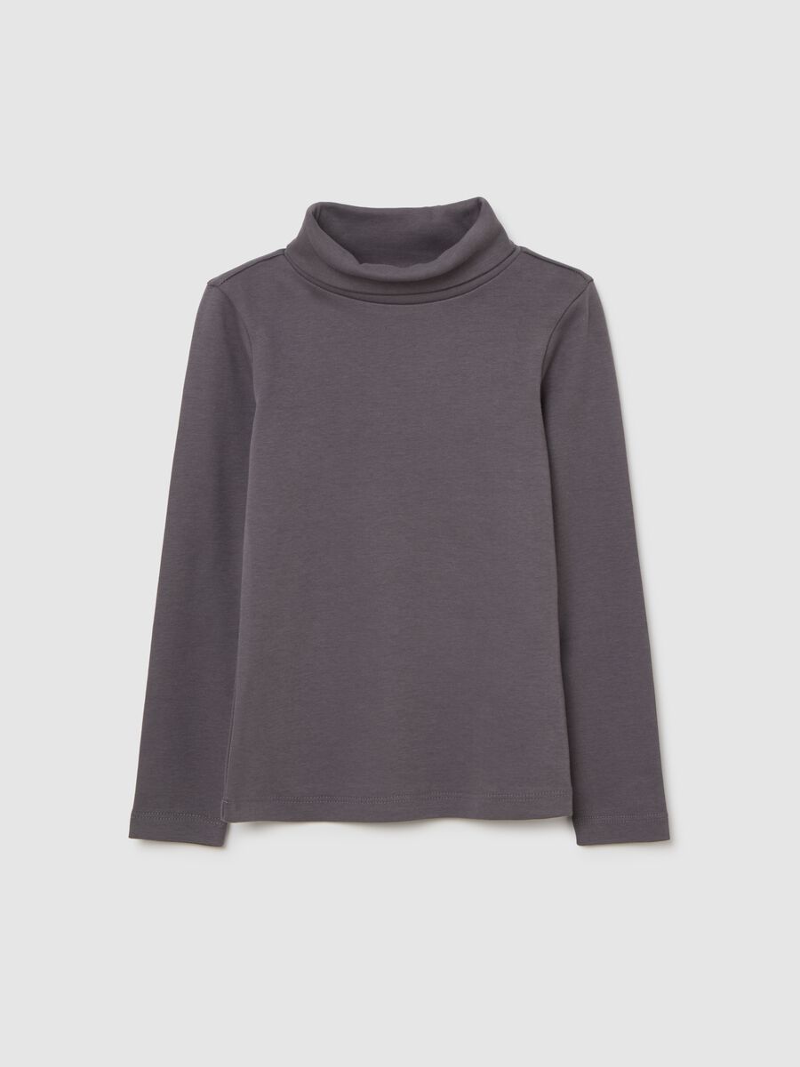 Girls' grey pure cotton regular fit top_0