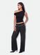 Top nero asimmetrico monospalla in viscosa elasticizzata slim fit_1
