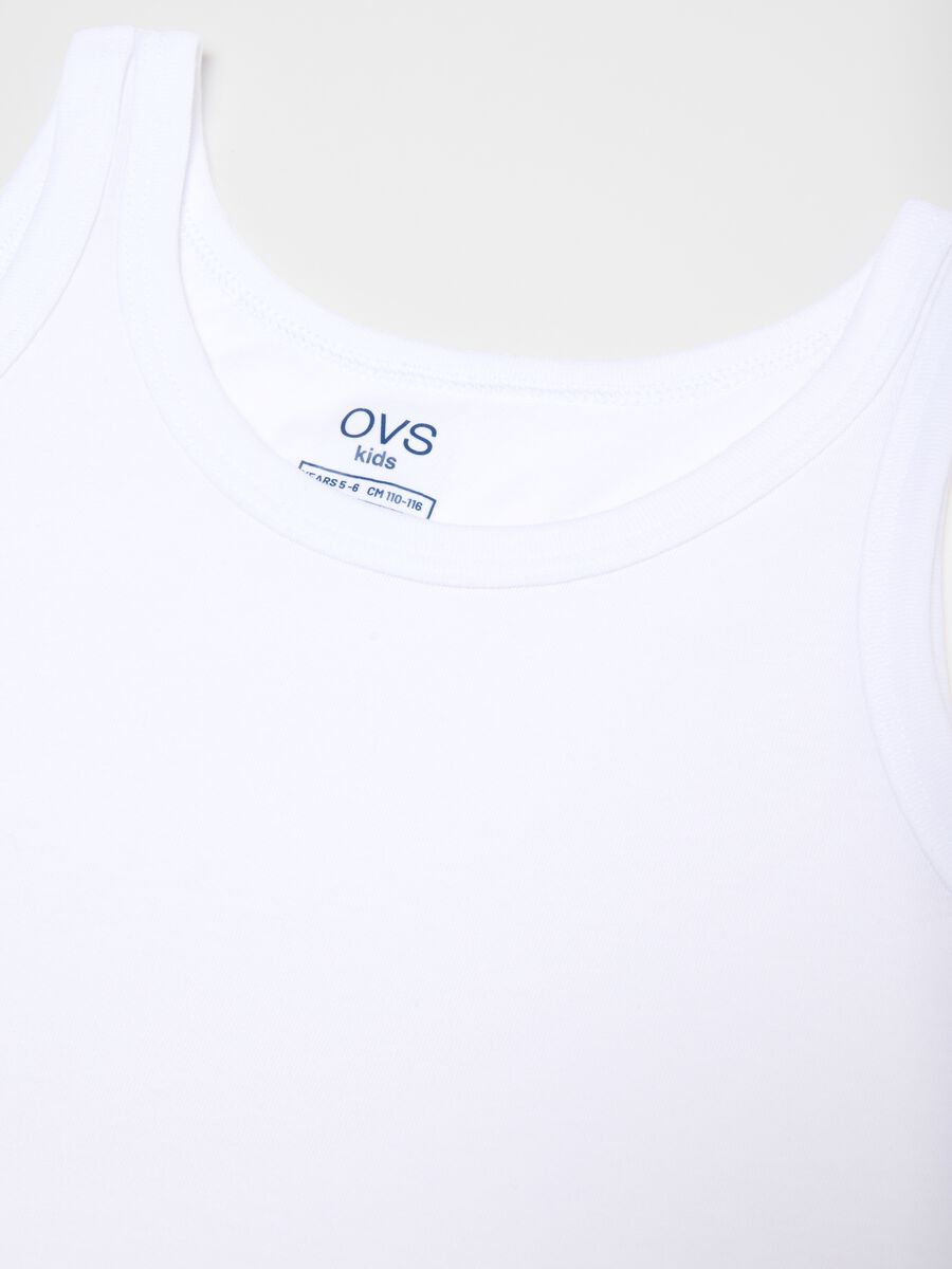 Child's White Vest Twin Pack in Pure Cotton_2