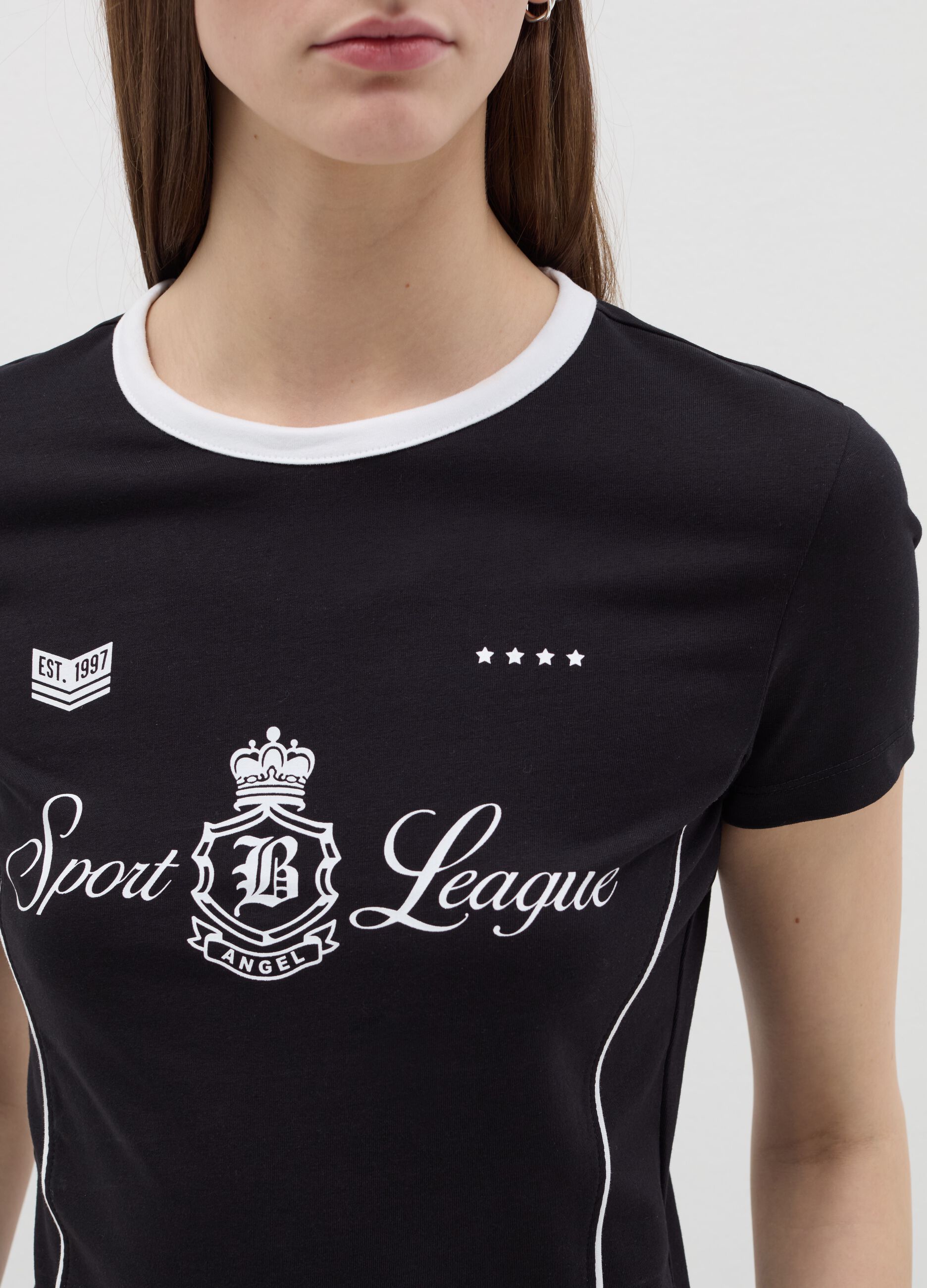 Cropped T-shirt with print