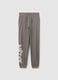 Grey jogger trousers for boys in pure cotton oversized fit_0