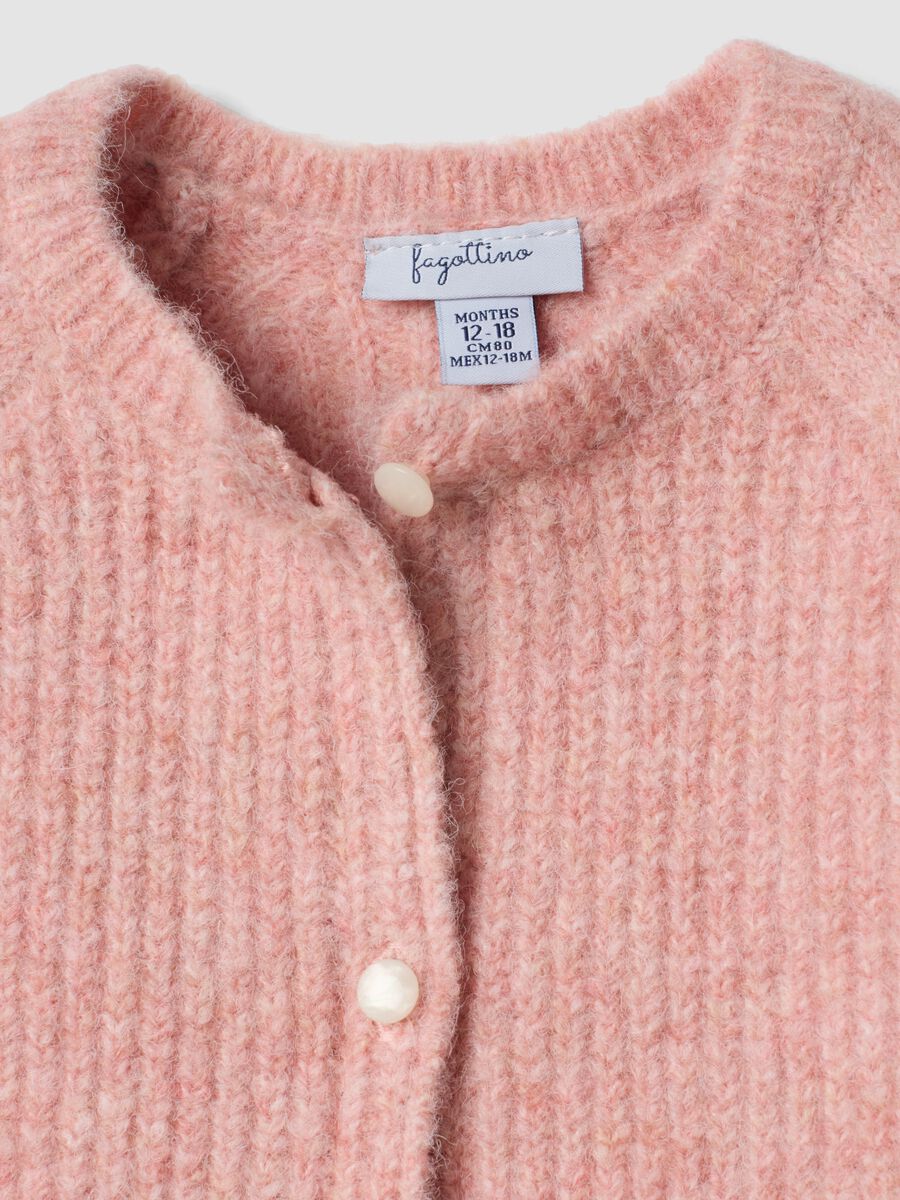Cardigan rosa in viscosa e lana elasticizzata over fit_2