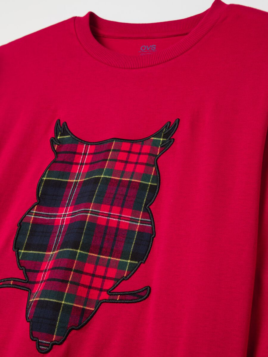 Pyjamas with tartan pattern and animal patch_5