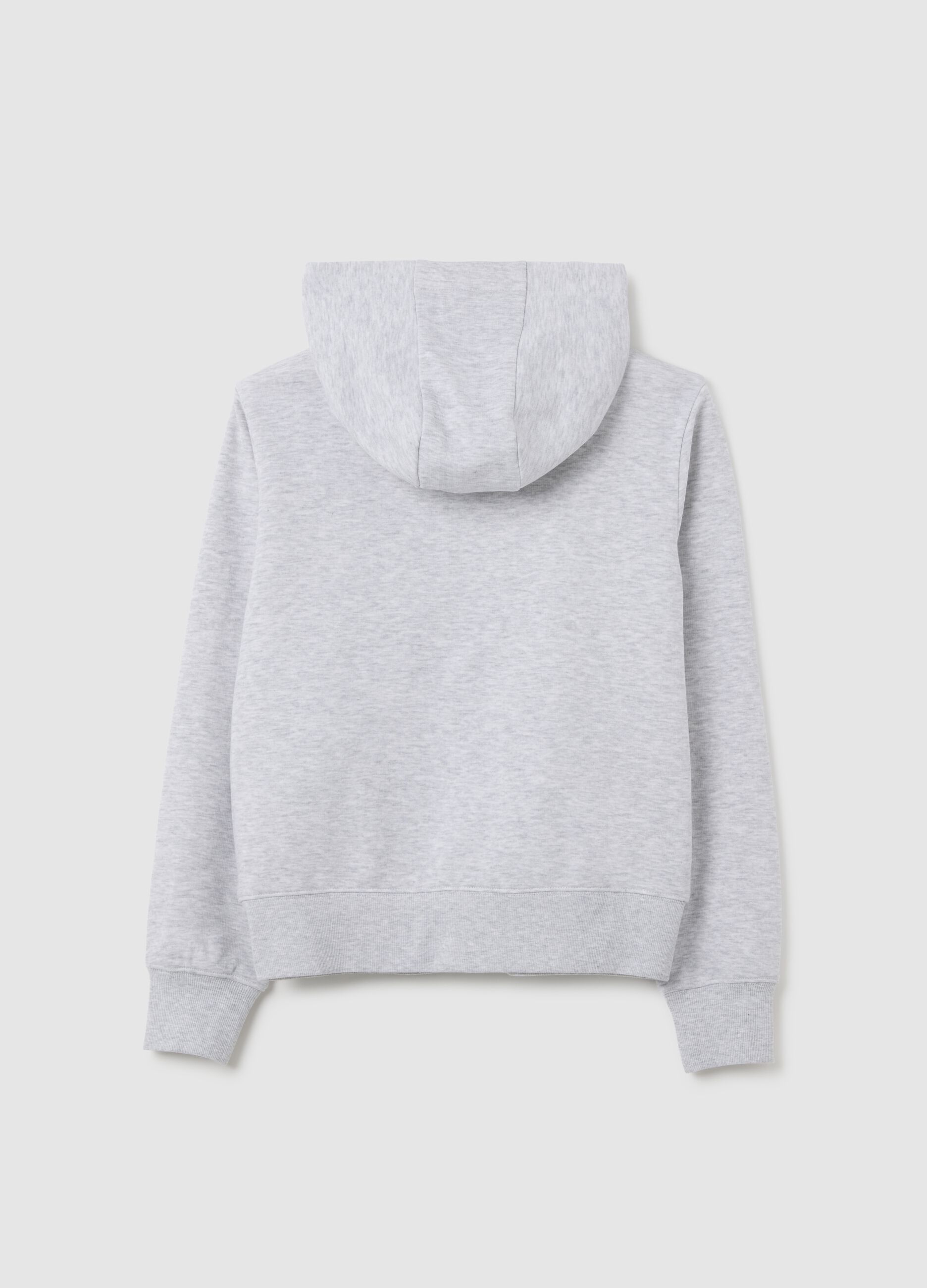Girls' pure cotton grey hoodie with regular fit