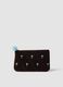 Brown and blue stretch-fabric pouch_0