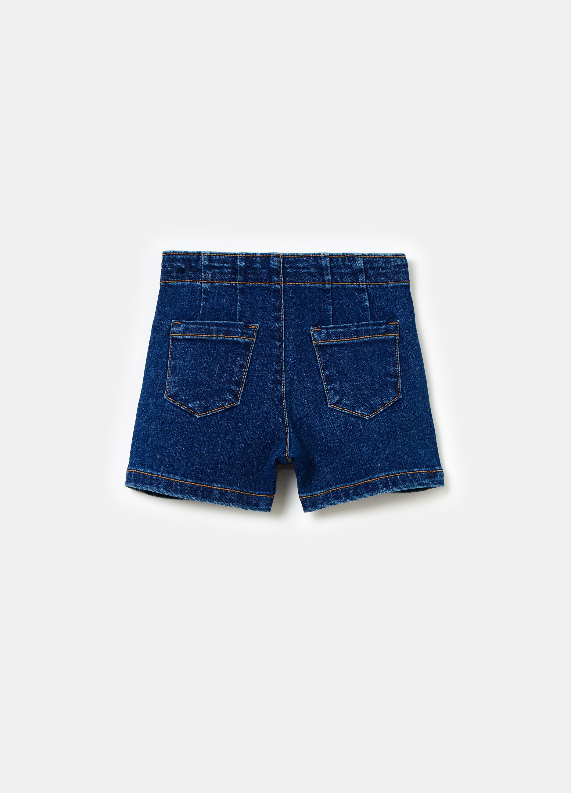 Denim shorts with darts