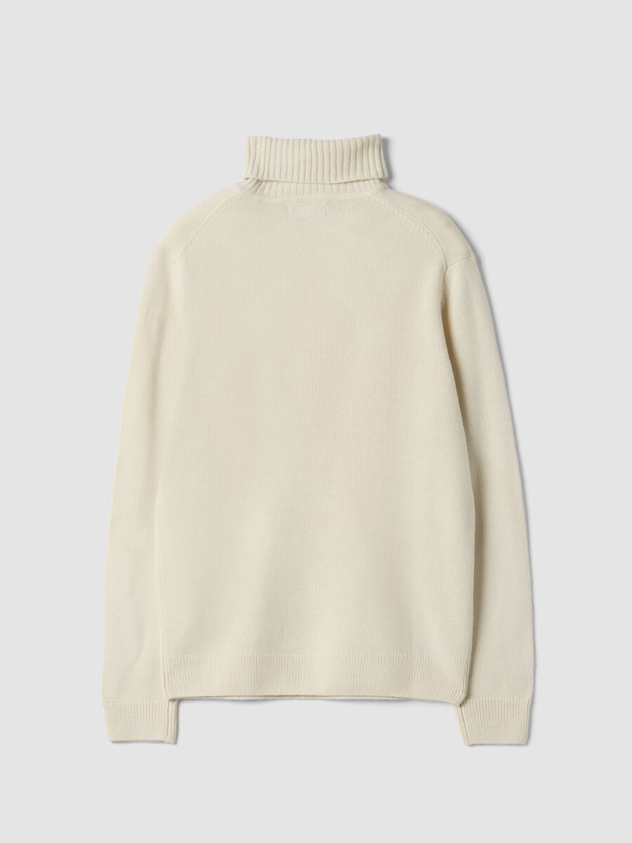 Maglia bianca a dolcevita regular fit in jersey knit_2