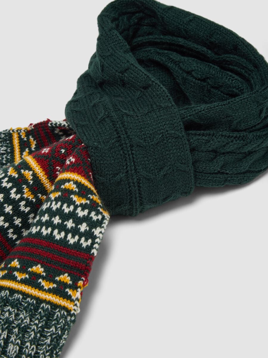Sciarpa verde scuro jacquard_2