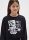Black Cotton Sweatshirt for Girls_0