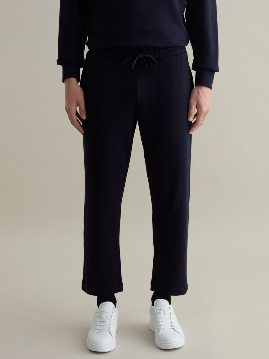 French terry joggers with drawstring_1