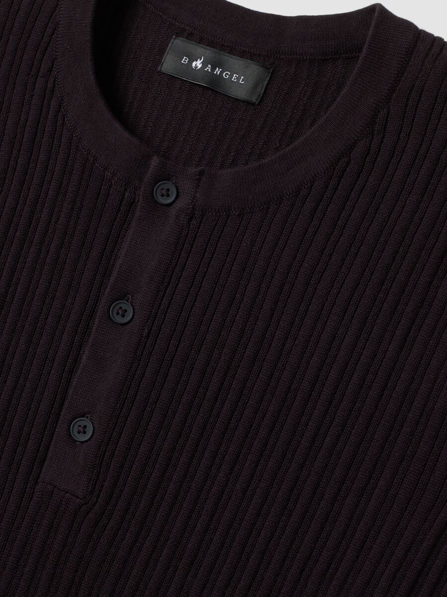 Gilet nero in puro cotone a costine Over fit_1