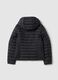 Girl's black padded regular fit jacket with hood_4