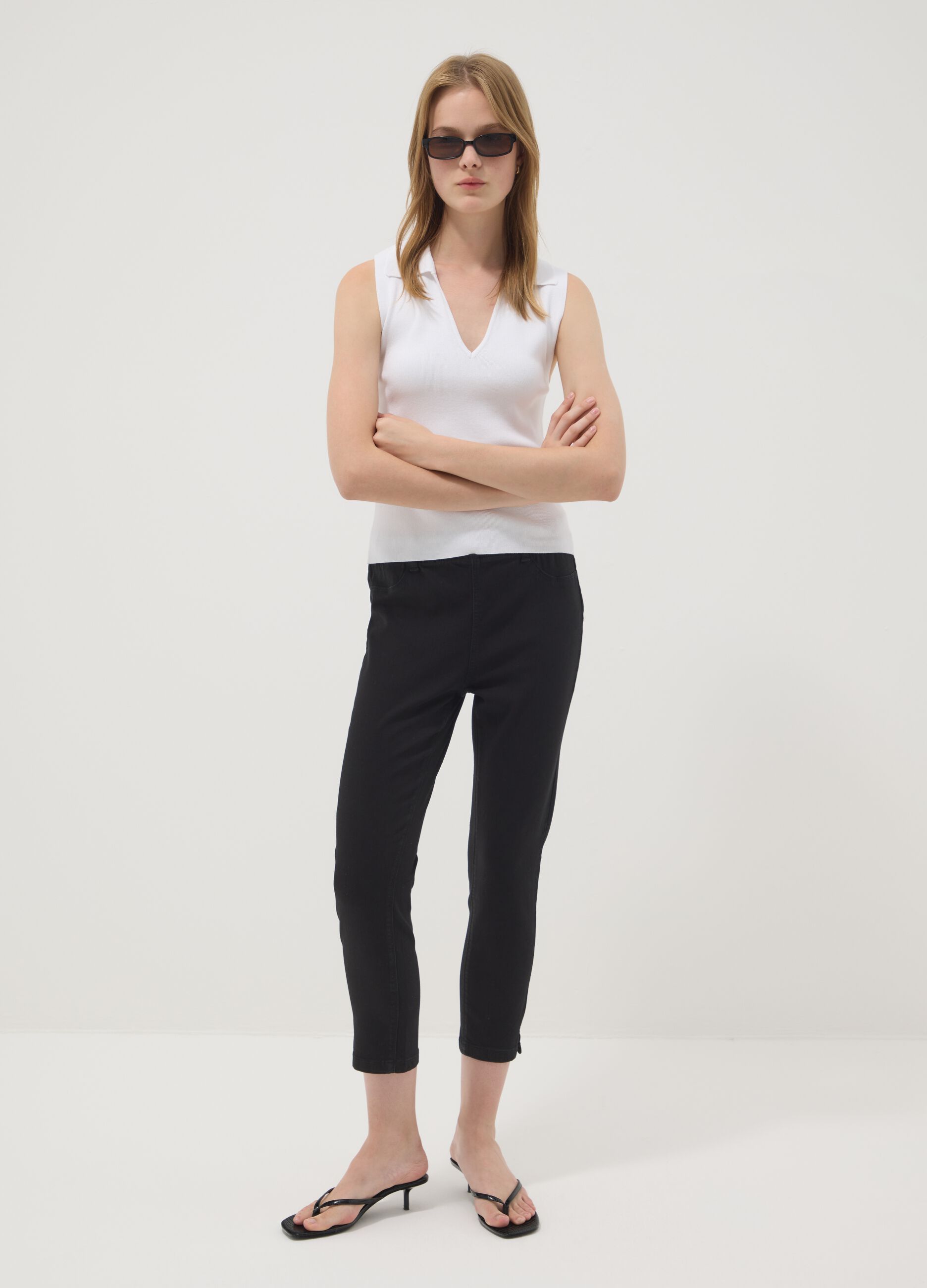 Jeans in misto cotone denim elasticizzato nero skinny fit