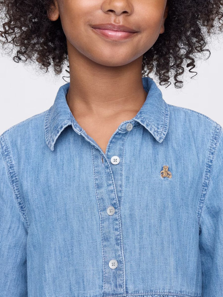 Denim dress with flounces_1