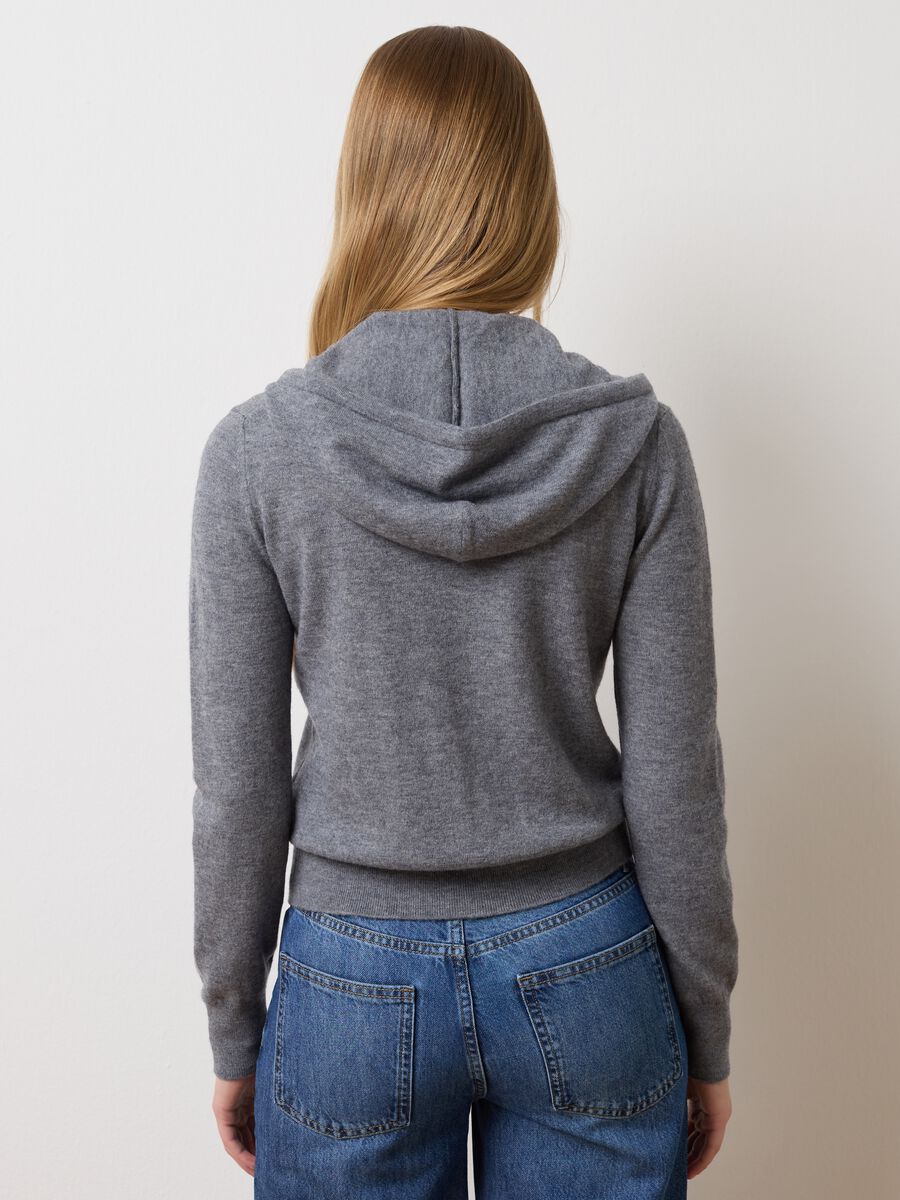 Cardigan in pura lana grigio regular fit_3
