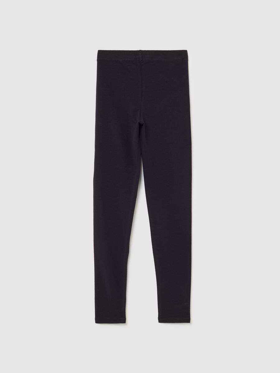 Girls' Black Skinny Leggings in Stretch Cotton_1