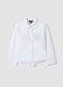 White pure cotton shirt with rhinestones, regular fit, for girls_0