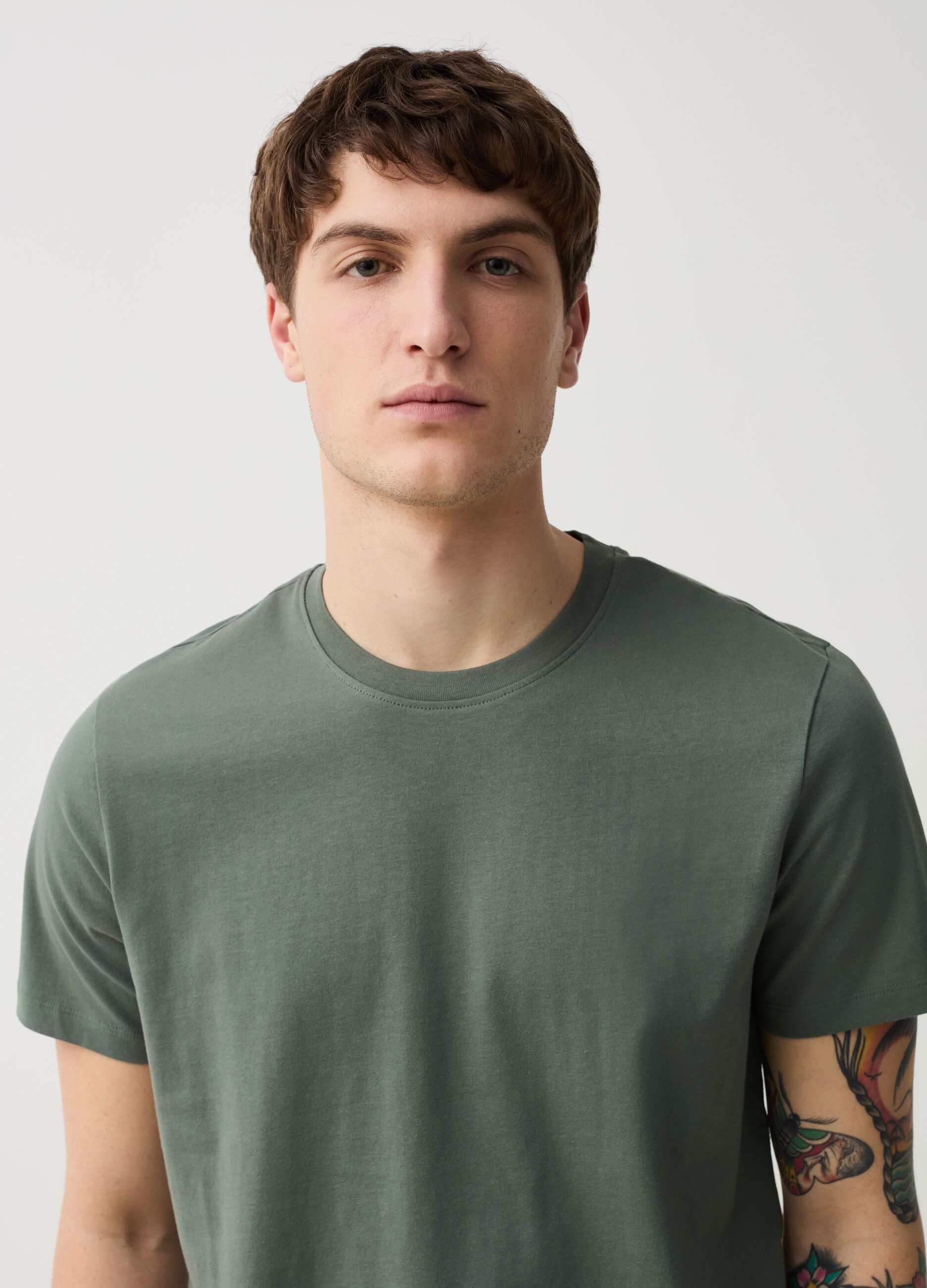 Organic cotton T-shirt with round neck