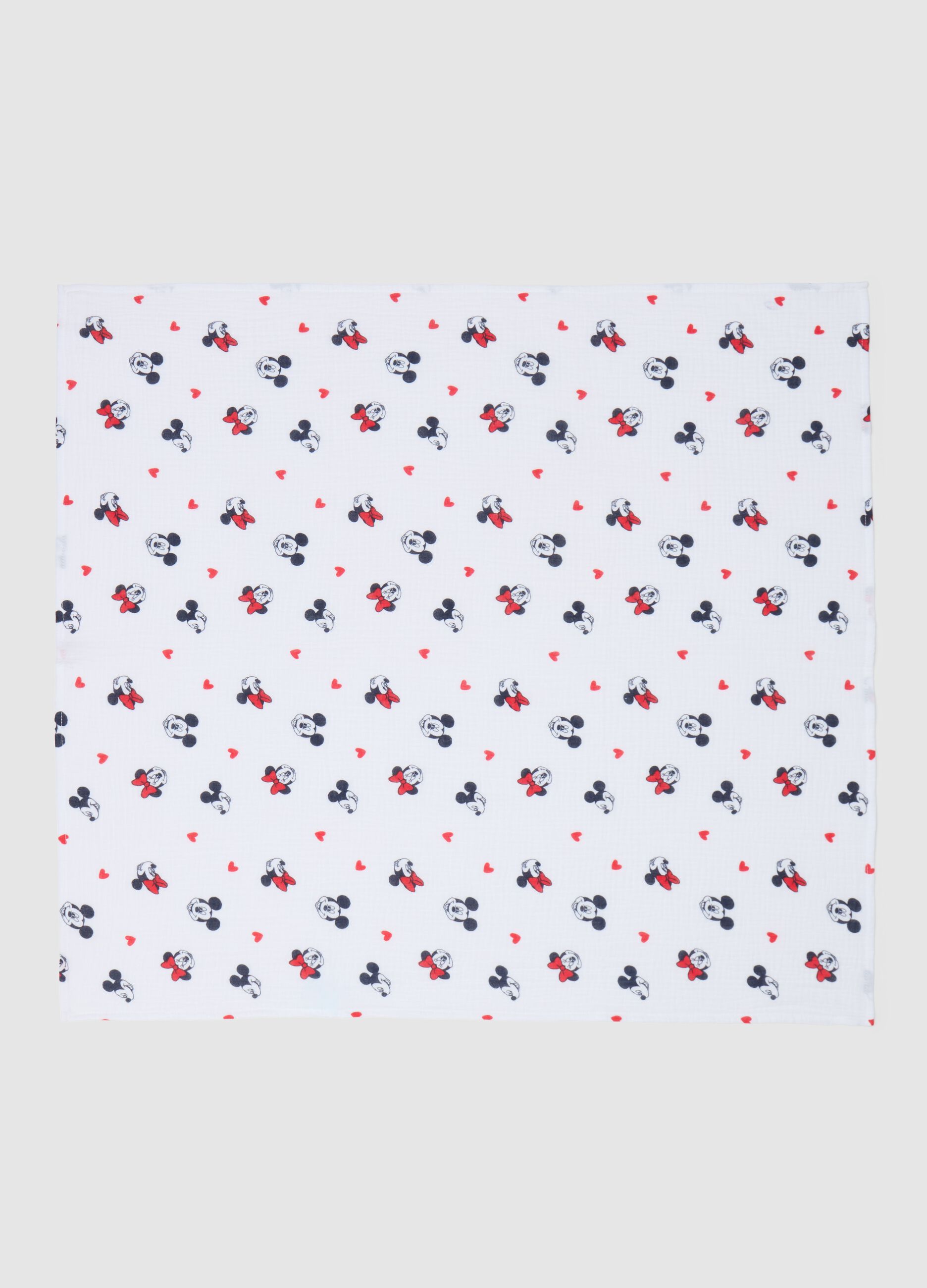 Muslin blanket with Minnie Mouse and hearts print