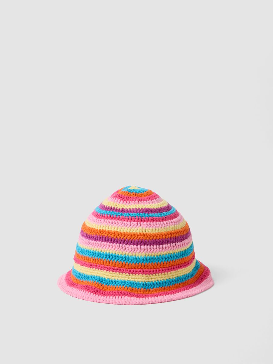Multicolour pure cotton bucket hat_0