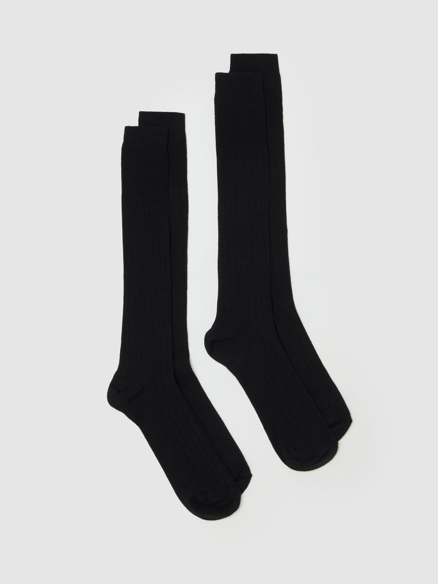 Two-pair pack long socks in warm cotton_0