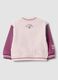 Pink 100% cotton sweatshirt with Lilo & Stitch snap buttons for baby girls_1