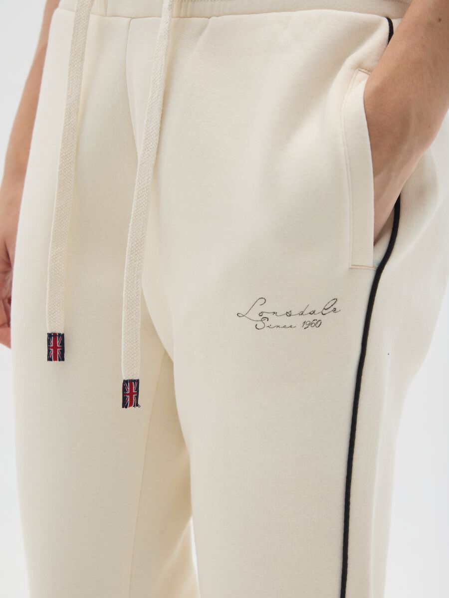 Beige Cotton Mix Regular Fit Trousers_3