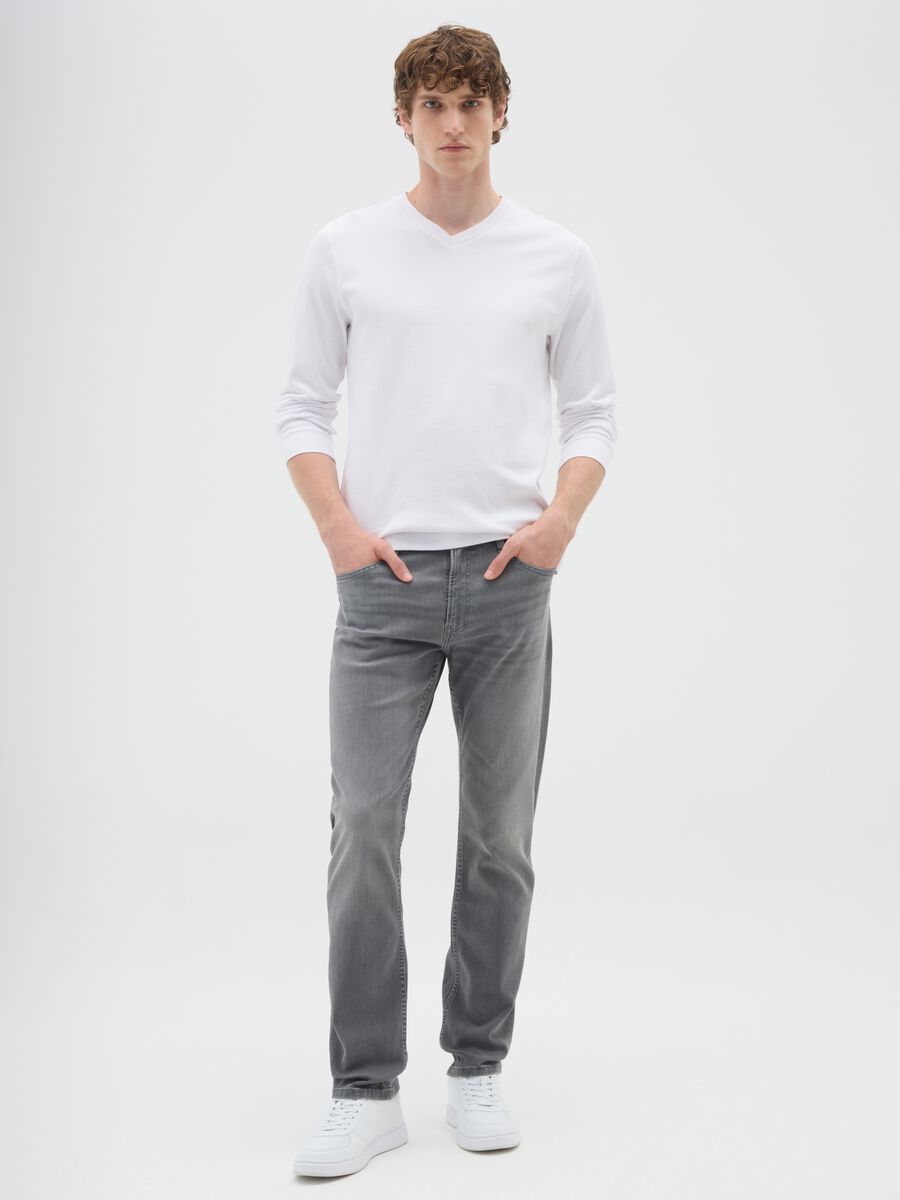 Grey denim regular fit jeans_0