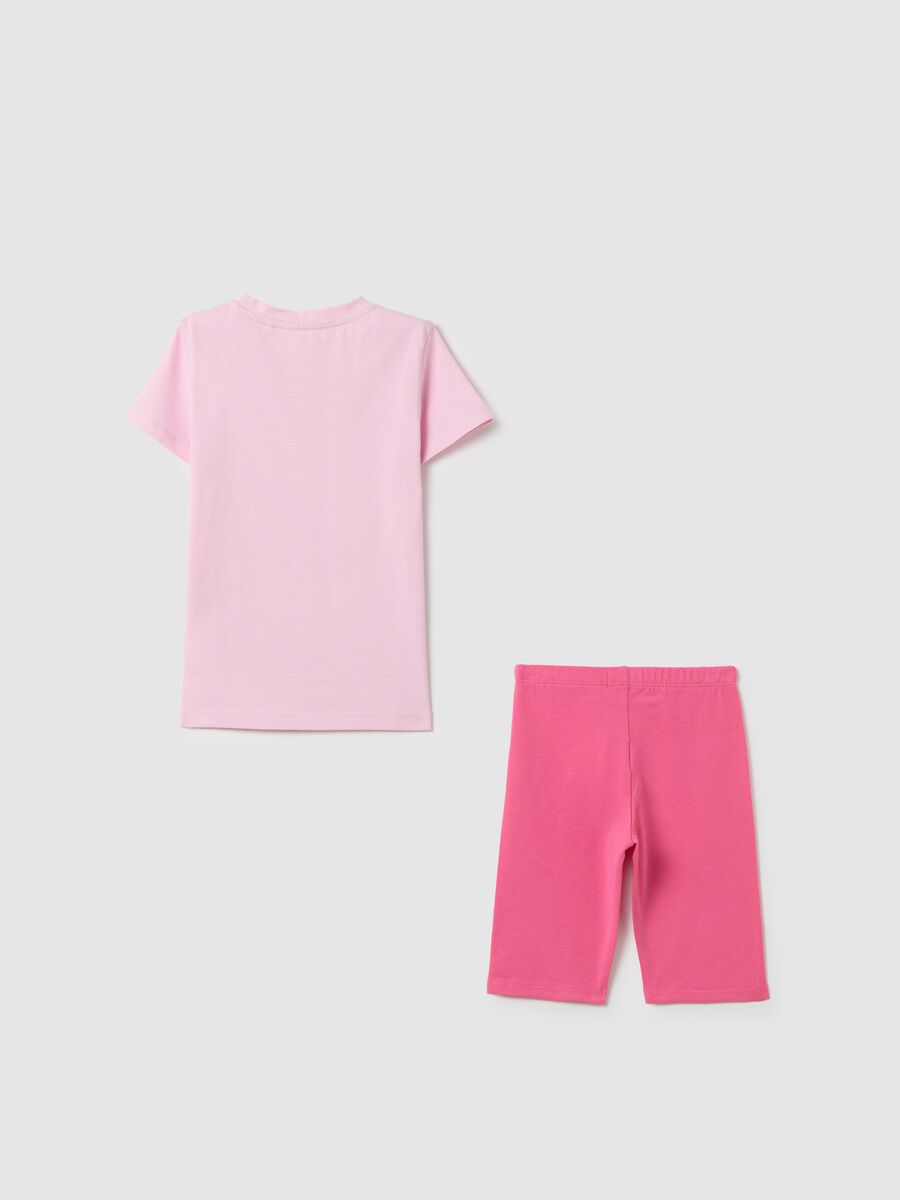 Girls' pink pure cotton regular fit set with print_1