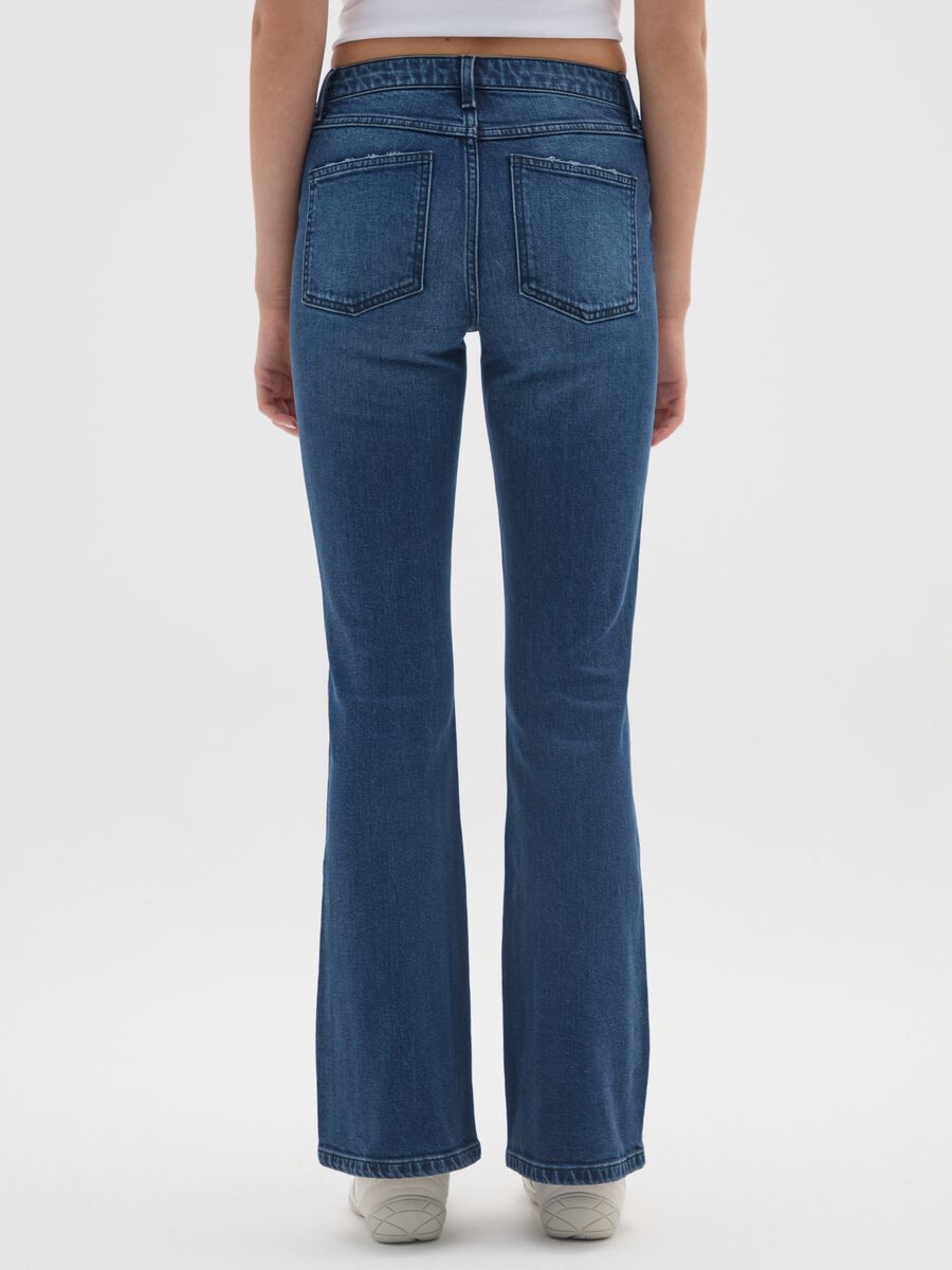 Jeans in cotone elasticizzato blu flare_2