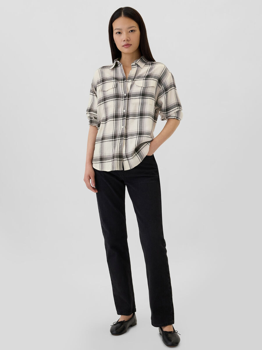 Check flannel shirt with pockets_1