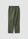 Women's Green Stretch Cotton Regular Fit Trousers_4