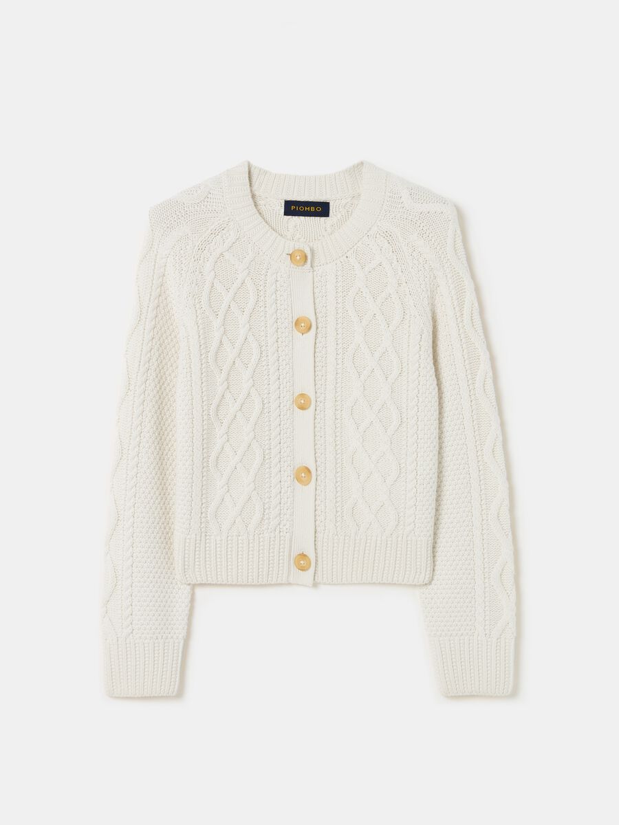 Cable-knit cardigan with diamond motif_3