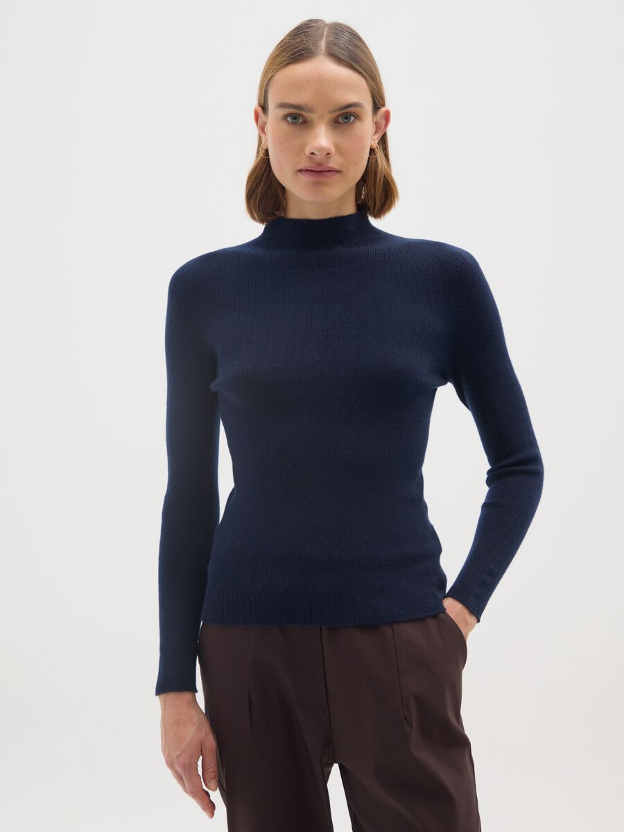 Maglione blu regular fit_0