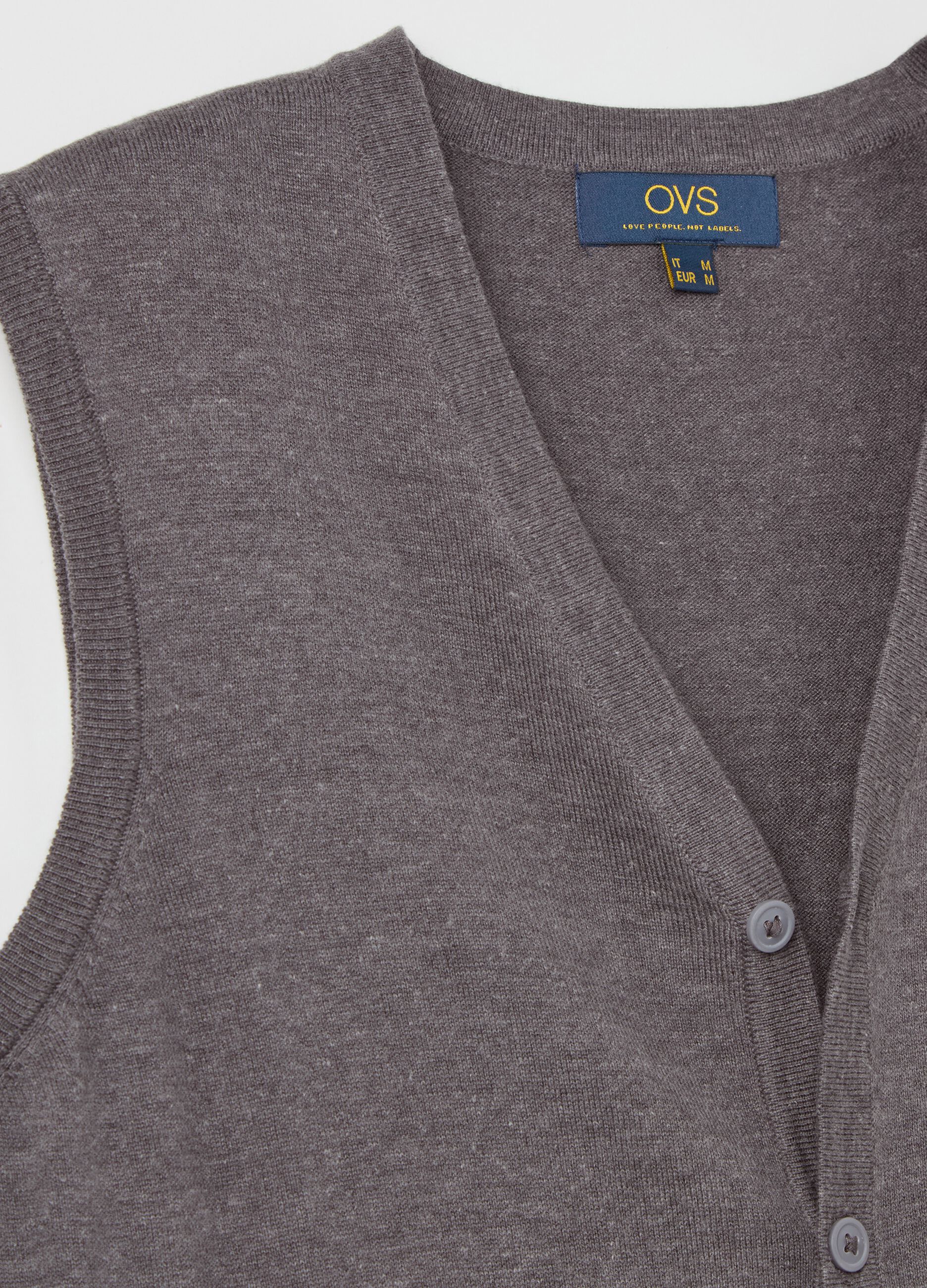 Gilet with V neck and buttons
