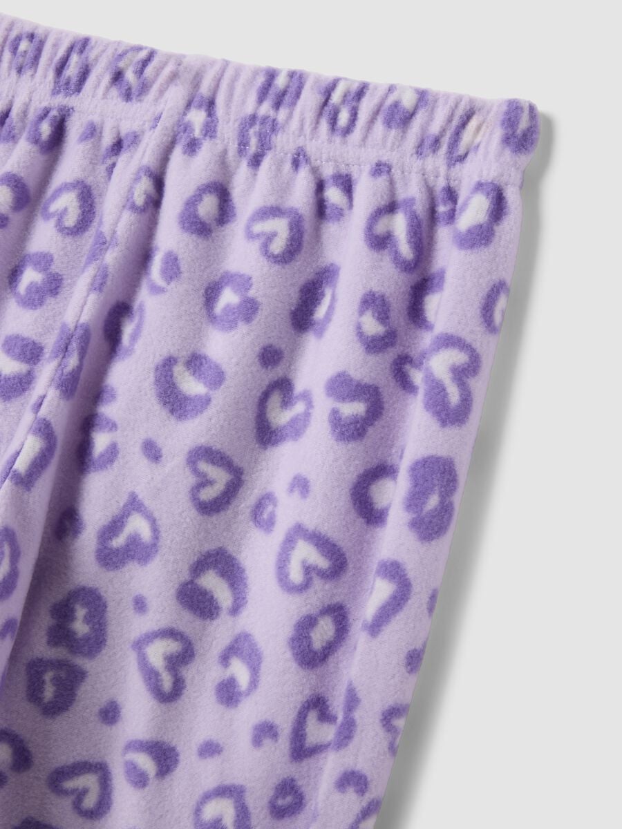 Pigiama viola lilla con girocollo e stampa orsetto_3