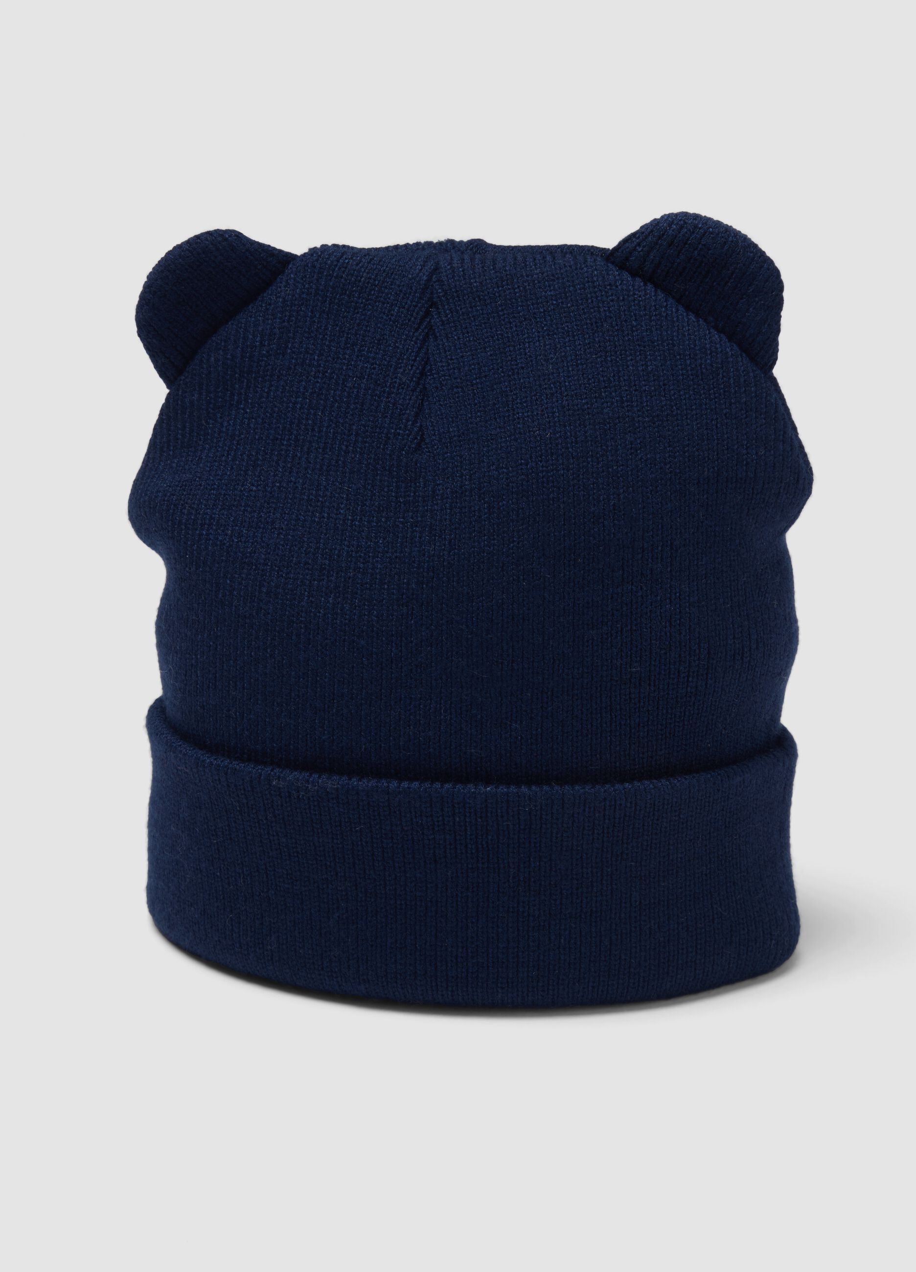 Blue viscose-blend jersey knit hat
