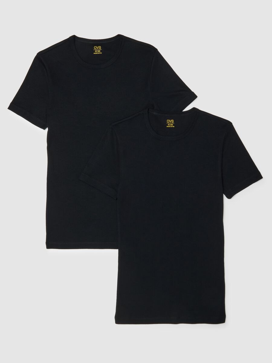 Two-Pack Black Organic Cotton Crew Neck T-shirts Regular Fit_4
