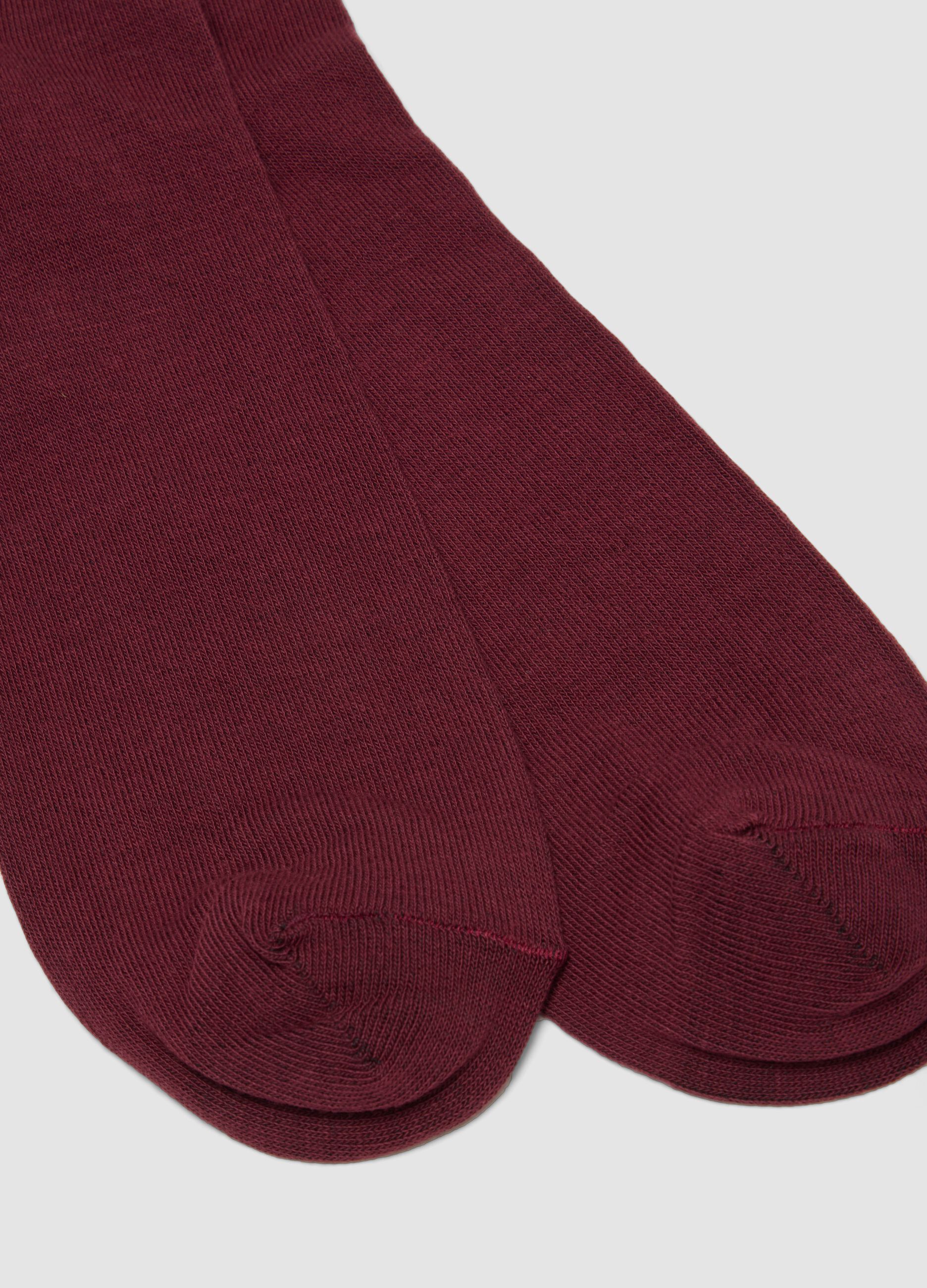 Bipack di calze lunghe blu e rosse in cotone elasticizzato