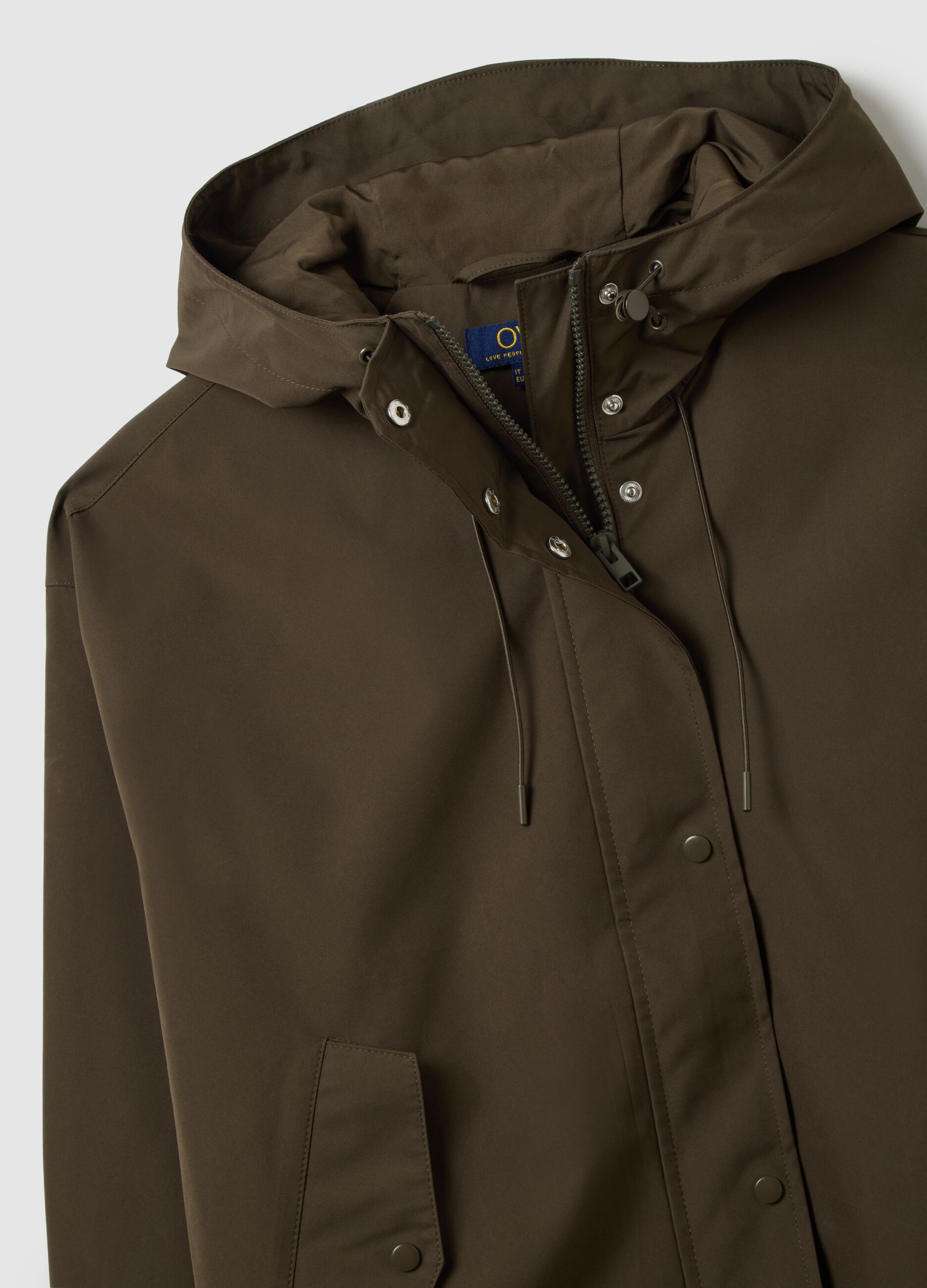 Brown waterproof jacket, regular fit