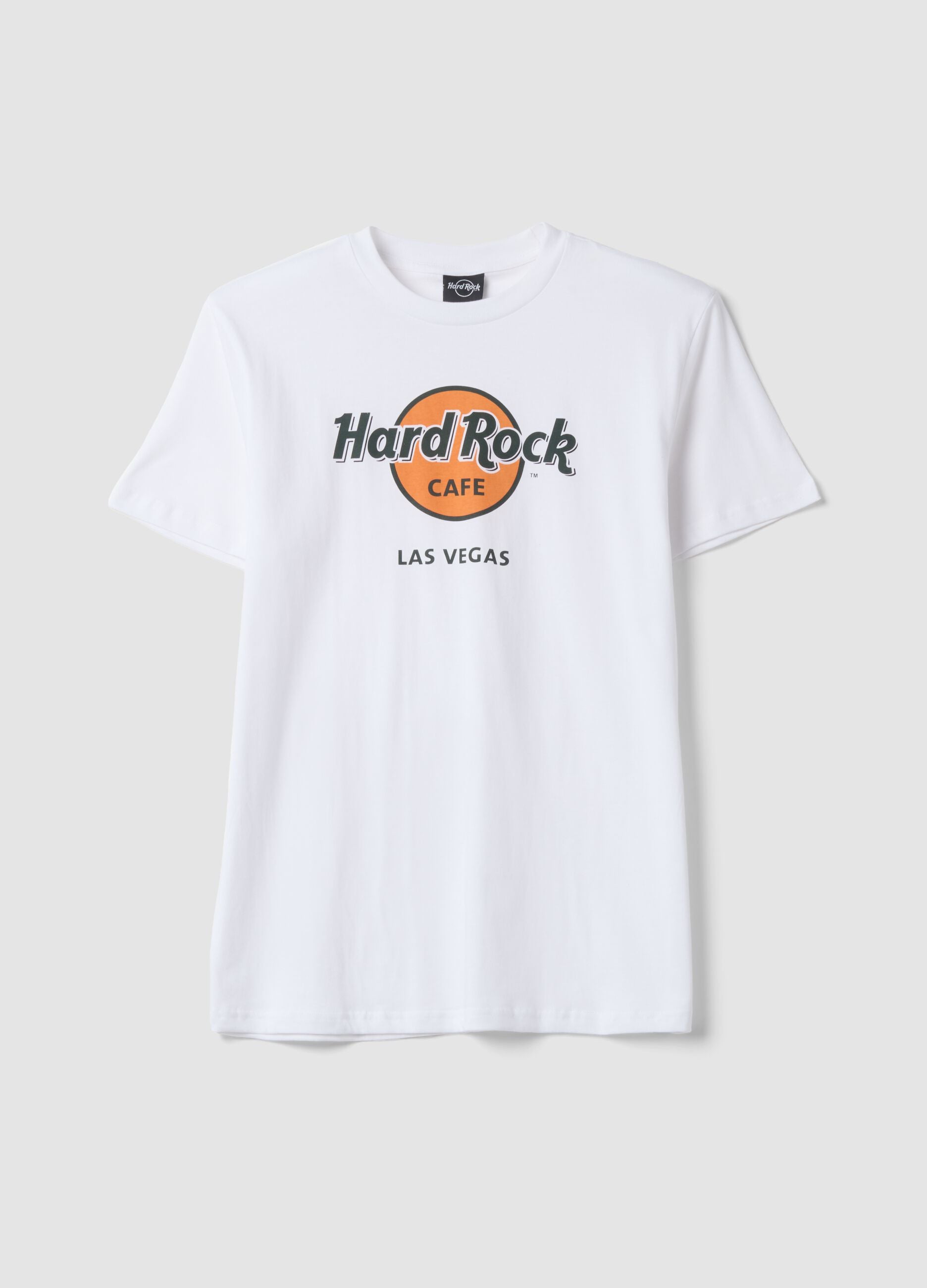 White pure cotton T-shirt with print