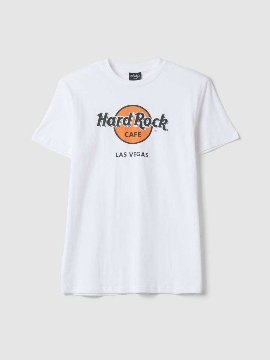 White pure cotton T-shirt with print_0