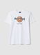 White pure cotton T-shirt with print_0