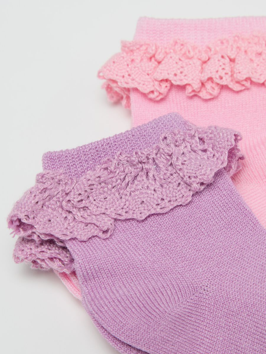 Three-pair pack short socks with broderie anglaise_1