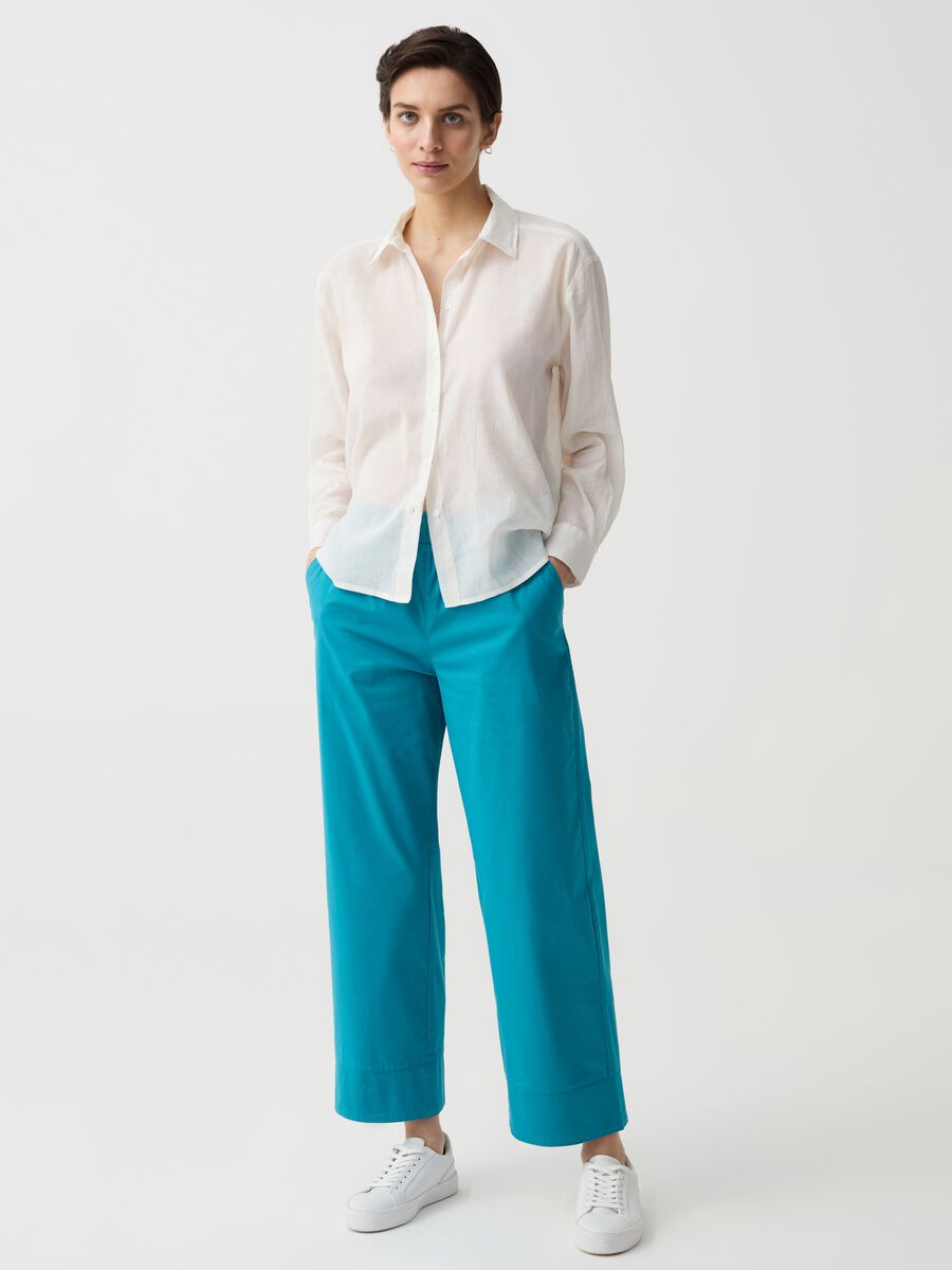 Wide-leg cropped trousers_0